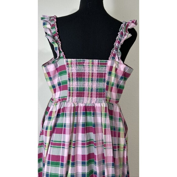TORRID Pink & Green Mini Poplin Tiered Ruffle Strap Dress Size 00 (10) - Picture 11 of 13